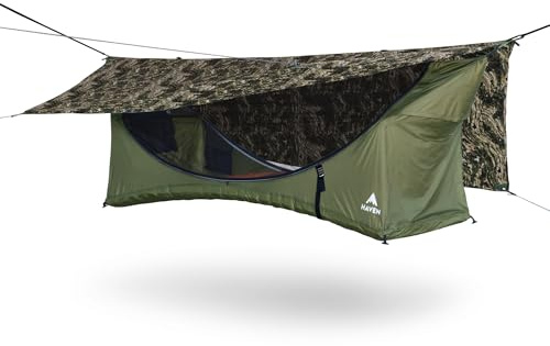 Haven Tent XL Lay-Flat Hammock Tent (Digital Camo) – Spacious Camping Hammock Tent for 1 Person – Includes XL Insulated Pad, Mosquito Net & Rainfly