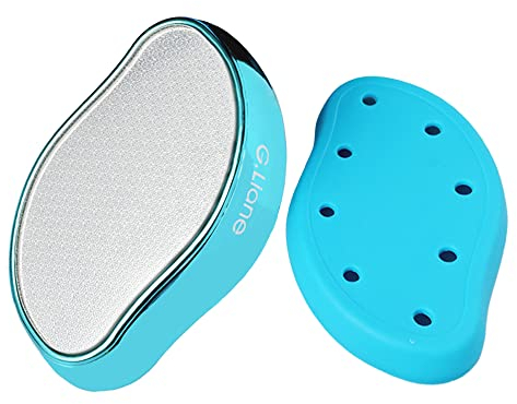 G.Liane Nano Glas Fußfeile Raspel - Kristallglas Hornhautentferner mit Schutzdeckel Trocken&Nass Perfekte Schmerzlose Fußpflege Hornhauthobel für Harte Tote Haut Schwielen Rissigen Fuß(Blue)