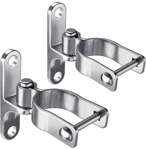 Insaga - Juego de 2 bisagras de puerta de montaje en pared | Bisagra de valla de eslabones de cadena de 1-7/8 pulgadas para granja, tubo de acero inoxidable 304, placa de pared con eslabones de cadena