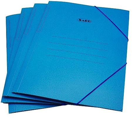 Pack con 20 Carpetas SARO de Cartón AZUL tamaño FOLIO CON solapas y gomas