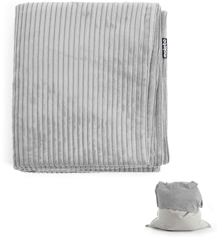 mokebo Sitzsack Bezug aus Cord 'Das Kuschel-Cover', Cover für den Riesen-Sitzsack 'Der Große', Cordbezug in Grau für Sitzkissen & Liegekissen, für alle gängigen XXL Sitzsäcke bis 140x180 cm anwendbar