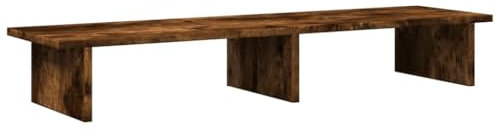 vidaXL Skärmställ rökfärgad ek 100x27x15 cm konstruerat trä, ställ för monitor, datorställ, monitorstativ, ställ för monitorer, monitorställ