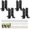 aleawol 8Pcs Wood Fence Post Anchor Base Bracket Strut, Adjustable Black Tie Post Brackets Fit 1.5x1.5,2x2,2x4,4x4 Heavy Duty Fence Post Holder Repair Railing Mailbox Bracket Fence Kit