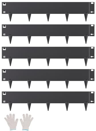 VEVOR Steel Landscape Edging, 5 Packs 39 x 5 in Rust-Resistant Metal Landscape Edging, Bendable Garden Edging Border, Heavy Duty Lawn Edging, Easy-to-Install, Flower Bed Yard Pathway Divider Black