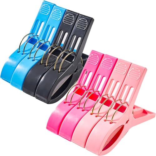 Bmeigo 8PCS Beach Towel Clips Strong Grip for Cruise Chairs, Sun Loungers