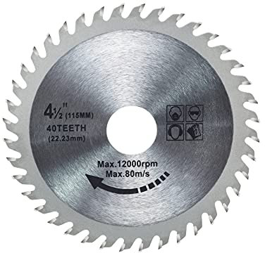 115 mm x 22,23 mm x 40 dientes Hoja de sierra para amoladora angular circular para discos de corte de madera TCT para Madera Contrachapada carpintería corte madera plástico