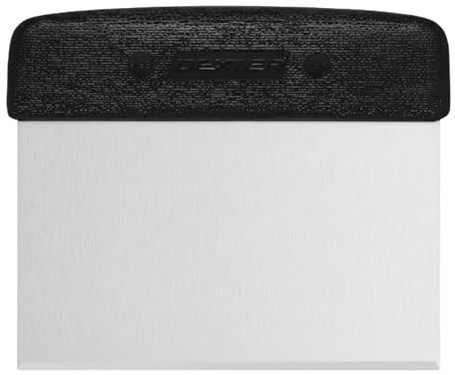 Dexter-Russell 6” x 3” Dough Cutter/Scraper – S196B, Stainless Steel Blade with Black Textured Handle, Sani-Safe Series, NSF Certified, Made in USA