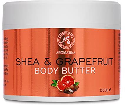 Shea & Grapefruit Körperbutter 250g - Karité und Grapefruitöl Bodybutter - Natürliche Feuchtigkeitscreme - Sheabutter für Trockene Haut - Hautpflege - Körper Butter aus Natürlichen Zutaten