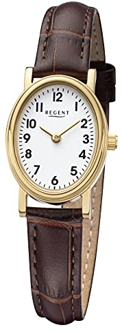 Regent Damen Analog Quarz Uhr mit Leder Armband 12100772