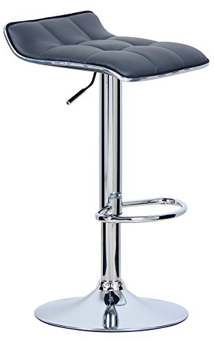 WOLTU Barhocker, Barstuhl, Tresenhocker mit Fußstütze, Hocker höhenverstellbar, 360° drehbar, aus PU-Kunstleder Metall, für Bar Küche Wohnzimmer Tresen Café, Grau