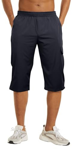NANAMEEI Herr 3/4 utomhusbyxor snabbtorkande vandringsshorts herr med dragkedja