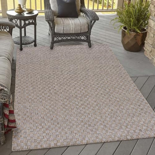 Mazovia Outdoor Teppich - Innen und Aussenbereich - Braun Natur 240 x 330 cm