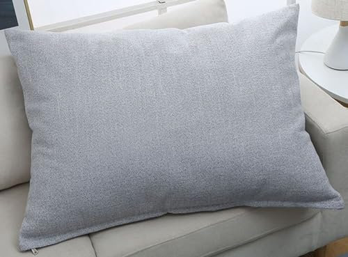 Kissenbezug 60x80，60x70，Kissenbezüge 50x70 Rechteckig Couch Kissenhülle 40x60 Linen Dekorative Kopfkissenbezug 40x70 Für Sofa Kissen Mit Reißverschluss Dekokissenbezüge (Color : Light Gray, Size : 6