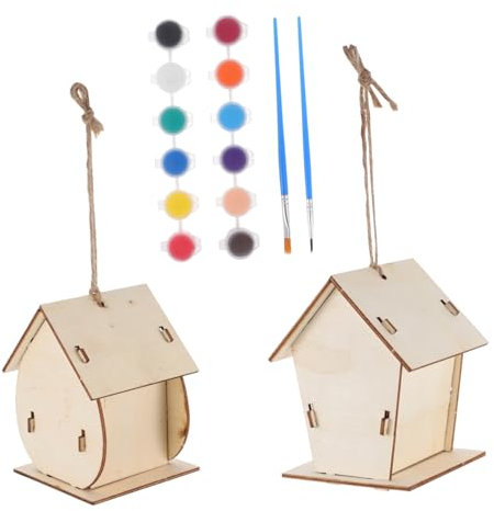 BESTonZON 2ensembles Kit De Construction De Maison Oiseau Bois Pour Garçon Fille à Monter Soi-même Peindre Activité Manuelle Créative