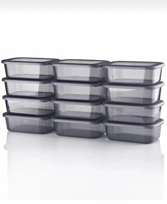 Generisch Vorratsdosen mit Deckel luftdicht 12er Set – BPA freie Aufbewahrungsbox Küche – Vorratsbehälter für Mehl, Zucker, Lebensmittel – Stapelbare Frischhaltedosen Kunststoff