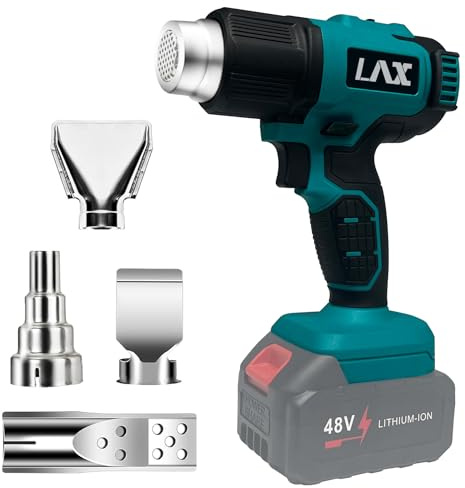 L1NXIXI Cordless Heat Gun for Makita 18V (BL1830/1840/1850/1860) - 300/550°C Dual Temp Hot Air Gun, 4 Nozzles & Stand, Fast Heat, for Paint Stripping, Shrink Wrapping, Crafts (Battery Not Included)
