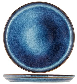 Cosy & Trendy Set med 4 platta tallrikar av sandsten jade, indigo, D27Xh2,7 cm