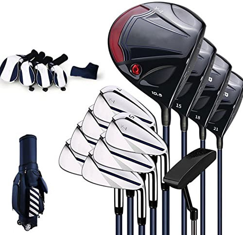 Set completo di mazze da golf per principianti, set completo da golf per uomo, sacca per palline da golf standard, golf per uomo destro, asta in carbonio, confezione da 12 con sacca per carrello