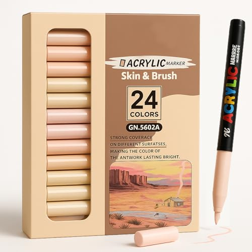 Pontedinvoy Hautfarbener stifte Acrylmarker mit weicher Spitze (24)