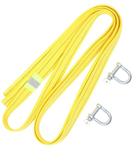 TOBBOMEY Correa de Arrastre para Coche Metros Toneladas con Gancho U Luminiscente Cuerda Remolque Resistente para Cabrestante y Recuperación Nocturna