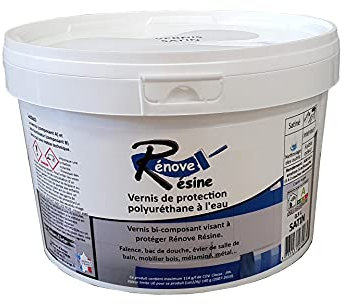COULEURS D ANTAN Vernis de Protection Faïence, Carrelage, Douche, Baignoire pour peinture résine finition SATIN 5m² + Kit d'application