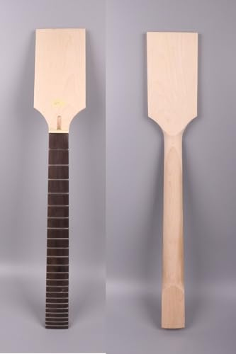 Yinfente Electric Guitar Neck 22 fret Guitar Replacement For LP ST Electric guitar Necks Paddle head DIY Maple Rosewood 25.5inch Scale (25-1/2 inch)