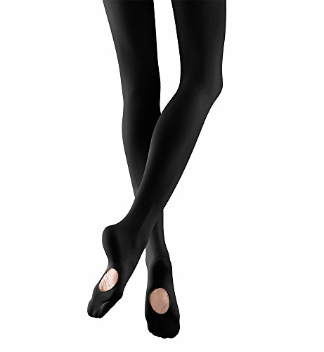 Bezioner Ballett Strumpfhose Cabrio Tanzstrumpfhose mit Fersenloch für Kinder Mädchen und Damen Schwarz M(125-140 cm)