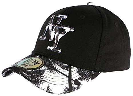 Casquette Enfant Blanche et Noire Fashion Hawai Baseball NY de 7 à 12 Ans - Taille Unique - Blanc
