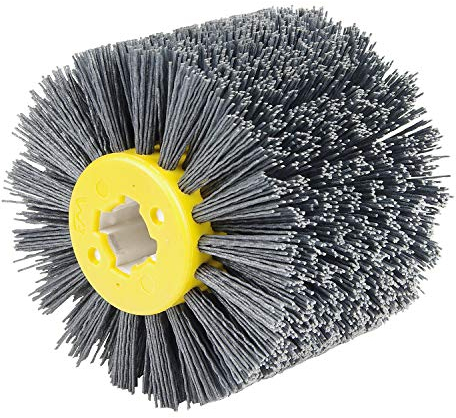 EXLECO Spazzola Nylon #120 Grana Rettifica Abrasivi Wire per Lucidatura Mobili Legno, Rullo Abrasivi Wire, per Satinatrice Diametro 19mm Levigatrice Nero