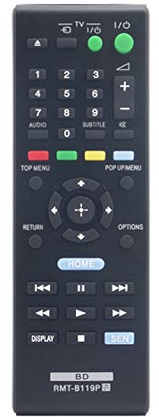 RMT-B119P Télécommande de Remplacement - VINABTY RMTB119P Télécommande pour Sony Blu-Ray DVD Player BDP-S190 BDPS190 BDP-S490 BDPS490 RMT B119P Remote Controller