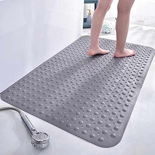 Stafeny Tapis de Douche antidérapant pour l'intérieur de la Douche Tapis de Douche antidérapant Anti-moisissure Tapis de Douche en Caoutchouc (Gris, 60 * 90cm)