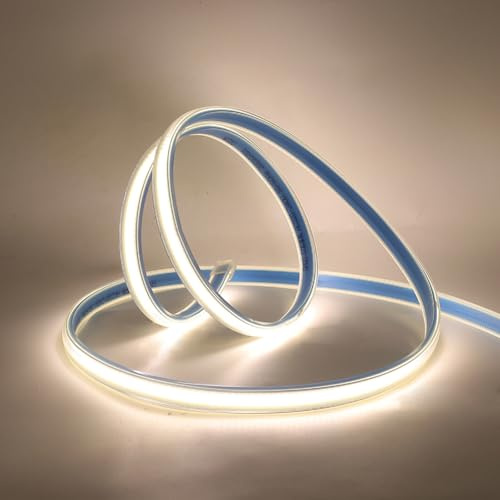 XUNATA Tira de LED COB 220V, Alto brillo 360 LED/m, IP65 Impermeable, Cada Corte de 50 cm, Luz de Cuerda Flexible (Blanco Natural, 7m)