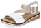 Rieker Damen Klassische Sandalen V3660, Frauen Sandalen,Sommerschuhe,Freizeitschuhe,offene Schuhe,Strandschuhe,Weiss Kombi (80),42 EU / 8 UK