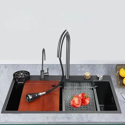 TONONE Luxury Kitchen washbasin rainwater Waterfall Sink Stainless Steel Living Room Home Sink undercounter Basin washbasin