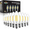 BRIMAX 10 Stück E14 Kerzen LED Birne Warmweiss 2700K 4W=40W Leuchtmittel E14 C35 Led Lampe 380lm AC230V Klar Glass Led Ersatzbirnen E14 für Kronleuchter Tischlampen Wandlampen nicht dimmbar