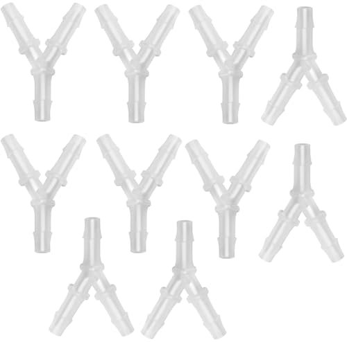Aquarium Schlauchverbinder,10 Stück Y Förmige Schlauch Verbinder Fish Tank Luftschlauch Adapter Fischtank Luftpumpe Verbindungsstück Anschluss Luftpumpe Zubehör Aquarium Schlauch-Verbindungsstück