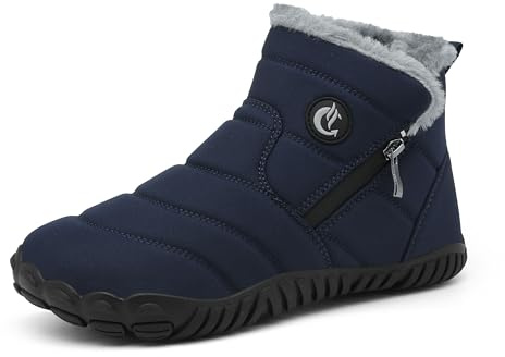 CELANDA Barfot, vinterskor, dam, varm, plysch, fodrade vinterstövlar, herr, vinter, snöstövlar, halkfria, korta skaft, stövlar, bekväma slip-on stövlar, utomhus, storlek 36–46 EU, blå, 39 EU