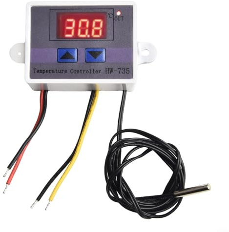 ReachMall For XHW3001 Temperature Controller Thermostat Switch with Dual Temperature Zones for Terrariums, Aquariums, and Incubators (24V/240W)