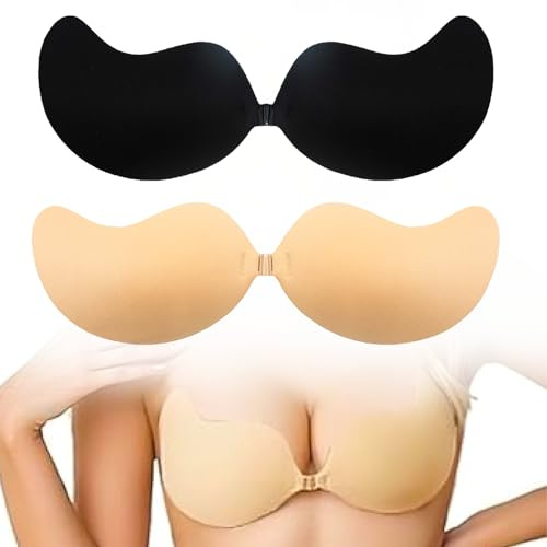Taiyyi 2 Coppie Reggiseno Adesivo,Reggiseno Adesivo Push up,Reggiseno Donna Senza Spalline, Invisibile, Senza Schienale, Autoadesivo per Abiti（B,C,D） (IT, Taglia della Coppa & Taglia della Fascia, C)