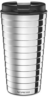 Nespresso Touch Thermal Travel Mug, 345ml, Stainless Steel, Hot & Cold Drinks, Leak-Proof