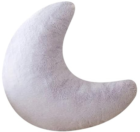 11.81 Plush Moon Pillow,Cute Decorative Throw Pillows for Kids and Adults,Moons Shaped Sleeping Pillow for Warm Companionship,Soft Plush Throw Cushions for Couch Bed Nursery (Moon, Purple, 30*30cm)
