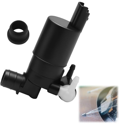 Bomba de Agua de Lavado Parabrisas, Compatible con Peugeot 207 307 Scénic Kangoo Dacia Sandero Duster Logan y más varios modelos – Bomba de Agua Parabrisas Coche Negra