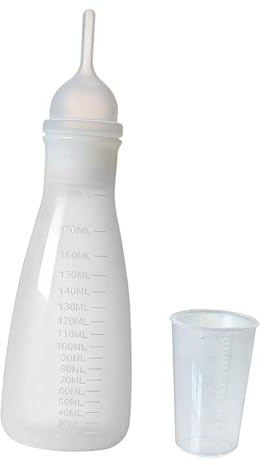 LeeQinersw pour Chat et Chien, Distributeur de Lait avec Graduation, avec Tétine et Couvercle pour Chiot et Chaton, Idéal pour Les et Les