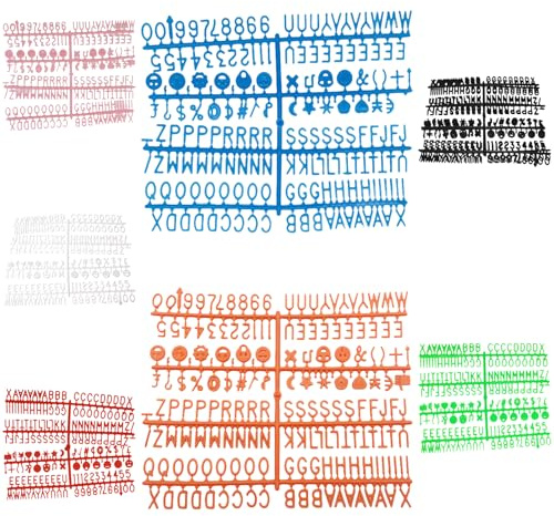 Buchstaben für Letterboards, 7 Stück mit Emojis, 1,9 cm Kunststoffbuchstaben Ersatz für Filz Letterboards, mehrfarbig, Zubehör für Partys und Wohndekoration