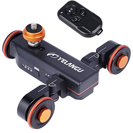 Yelangu Motorisierter elektrischer Schieberegler mit kabelloser Fernbedienung, 3 Geschwindigkeiten, 360 Grad drehbar, für DSLR-Kamera, Video, Camcorder, Smartphone, GoPro