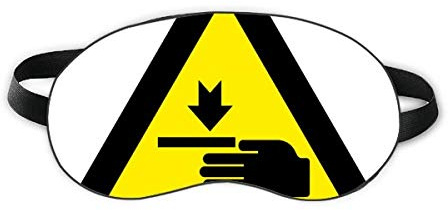 Warning Symbol Yellow Black Hand Triangle Sleep Eye Shield Soft Night Blindfold Shade Cover