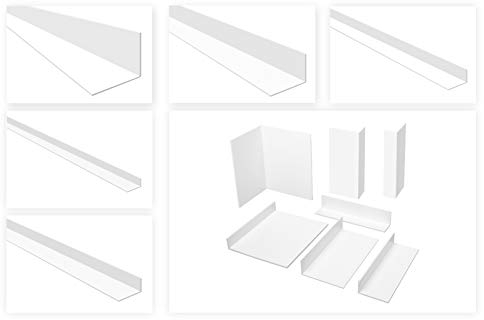HEXIM Winkelprofile ungleichschenklig weiß - PVC Kunststoffwinkel, Auswahl Maße & Stärke - (HJ 331, 20x25 mm) Fenster Abdeckleisten L-Profil Eckleiste