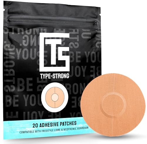 Freestyle Libre 3 Sensor Covers Waterproof for Sensitive Skin. CGM Adhesive Patches Pre-Cut for Freestyle Libre, Medtronic Guardian, & Dexcom G7. Sweat-Resistant 10-14 Days, 20 Pack, Tan