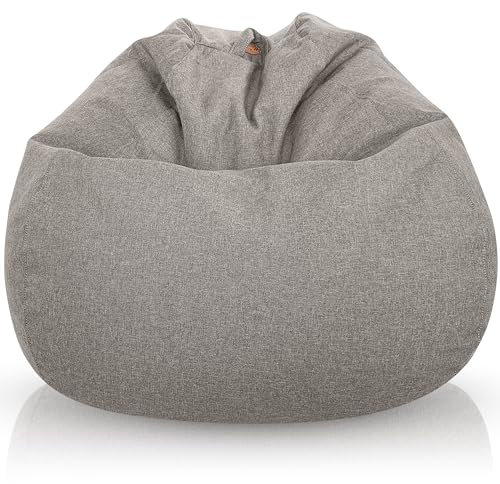 Aiire Sofa Puff Salon Moderno - [100x75] Sillon Puf Gigante XXL con Relleno Incluido para Habitacion Juvenil o Adolescente - Bean Bag Chair Gamer - Puffs Infantiles de Diseño Beige