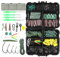 Angelzubehör-Set für Karpfenangeln, 275-teiliges Angelzubehör-Set, inklusive Vorfach-Clips, Perlen, Haken, Röhren, Wirbel, Köder-Terminal Rigs